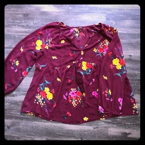 Old Navy maroon peplum